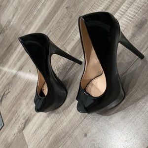 Black Peep Toe Heel